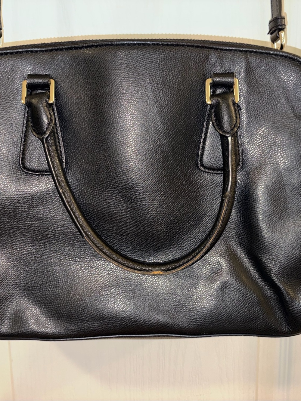 Michael Kors Black Leather Satchel with Gold Hardware - Picture 8 of 14
